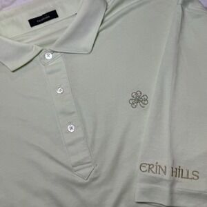 Turtleson Performance Polo Erin Hills Golf Club Logo Light Green Men's XL Modal